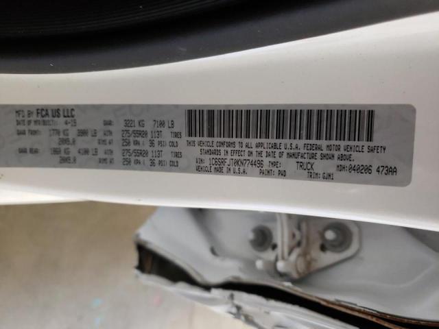 Photo 10 from auction – 2019 RAM 1500 LARAM with VIN 1C6SRFJT0KN774496