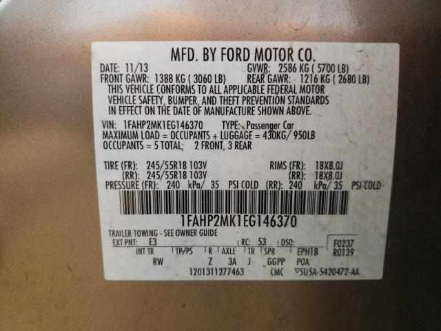 Photo 10 from auction – 2014 FORD TAURUS POL with VIN 1FAHP2MK1EG146370