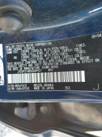 Photo 10 from auction – 2005 TOYOTA HIGHLANDER with VIN JTEDP21A850049921