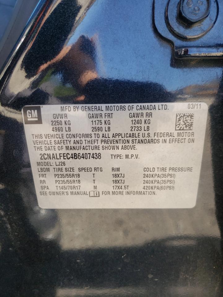 Photo 10 from auction – 2011 CHEVROLET EQUINOX LT with VIN 2CNALFEC4B6407438