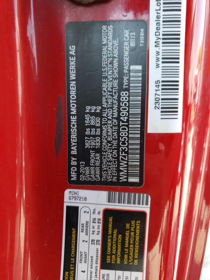 Photo 10 from auction – 2013 MINI COOPER CLU with VIN WMWZF3C58DT490588