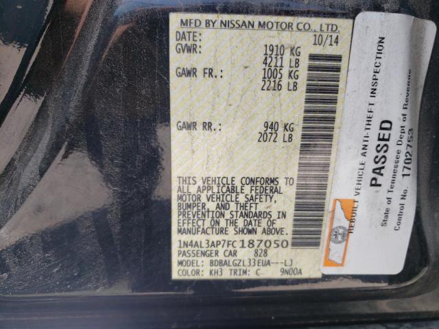 Photo 10 from auction – 2015 NISSAN ALTIMA 2.5 with VIN 1N4AL3AP7FC187050