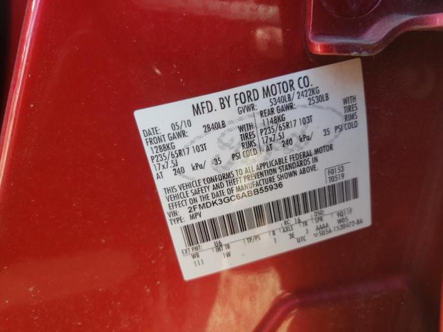 Photo 10 from auction – 2010 FORD EDGE SE with VIN 2FMDK3GC6ABB55936