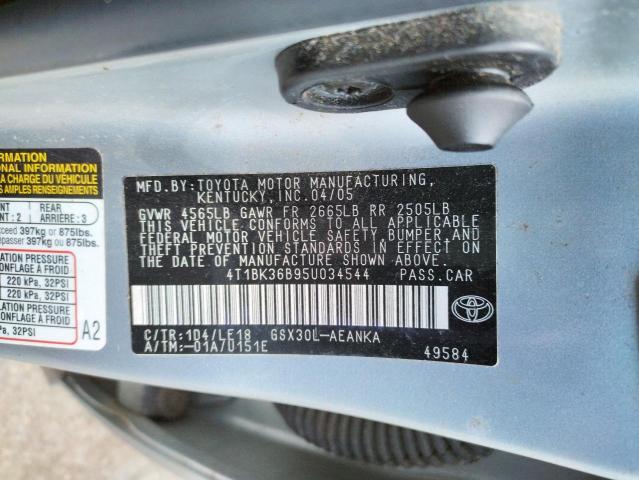 Photo 10 from auction – 2005 TOYOTA AVALON with VIN 4T1BK36B95U034544