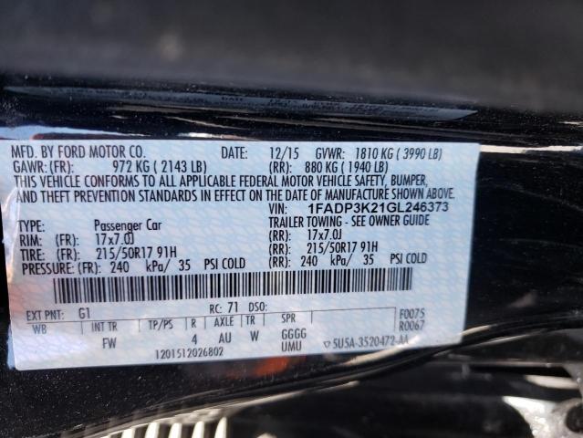 Photo 10 from auction – 2016 FORD FOCUS SE with VIN 1FADP3K21GL246373