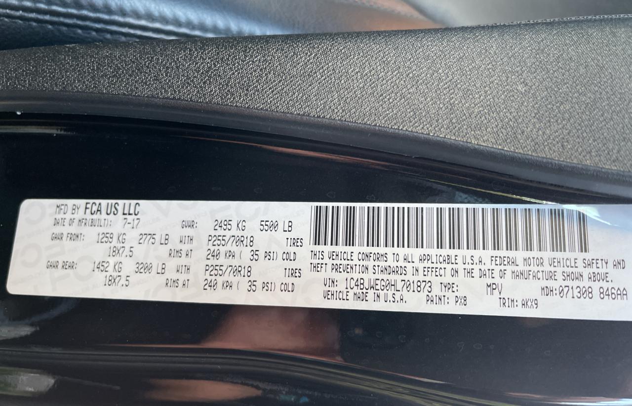 Photo 10 from auction – 2017 JEEP WRANGLER U with VIN 1C4BJWEG0HL701873