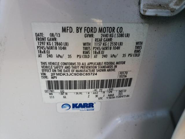 Photo 10 from auction – 2013 FORD EDGE SEL with VIN 2FMDK3JC9DBC85724