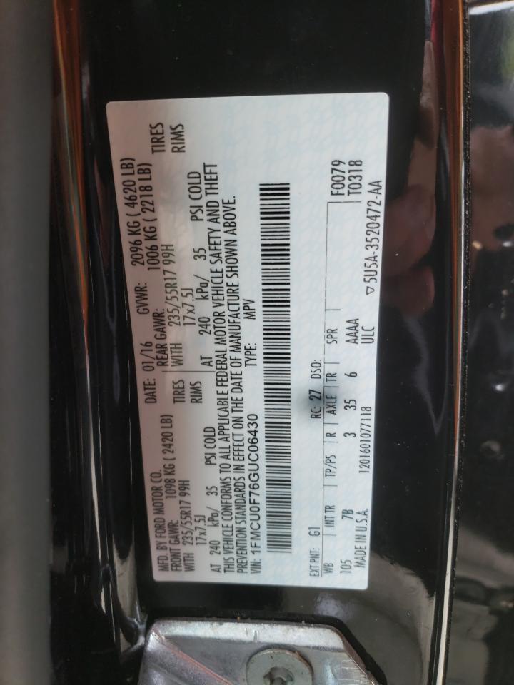 Photo 10 from auction – 2016 FORD ESCAPE S with VIN 1FMCU0F76GUC06430
