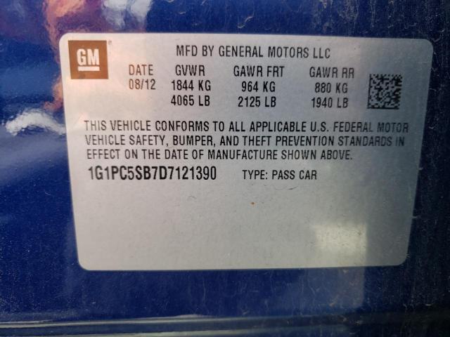 Photo 10 from auction – 2013 CHEVROLET CRUZE LT with VIN 1G1PC5SB7D7121390