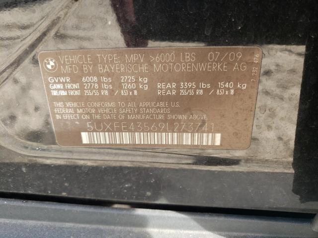 Photo 10 from auction – 2009 BMW X5 XDRIVE3 with VIN 5UXFE43569L273741