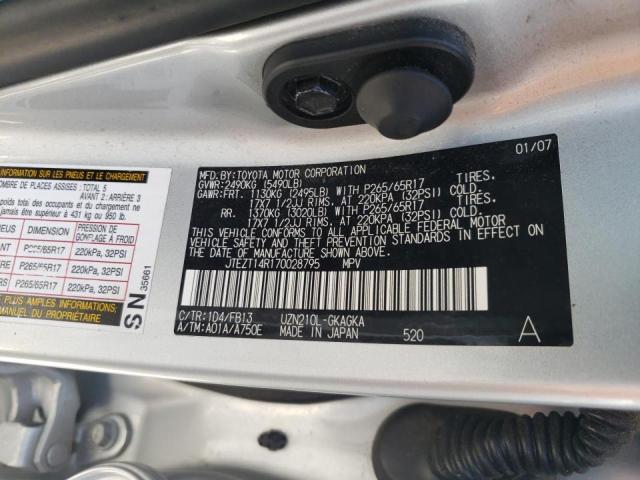 Photo 10 from auction – 2007 TOYOTA 4RUNNER SR with VIN JTEZT14R170028795