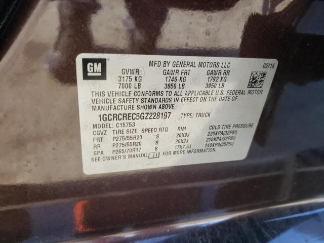 Photo 10 from auction – 2016 CHEVROLET SILVERADO with VIN 1GCRCREC5GZ228197