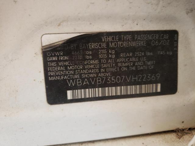 Photo 10 from auction – 2007 BMW 335 I with VIN WBAVB73507VH22369