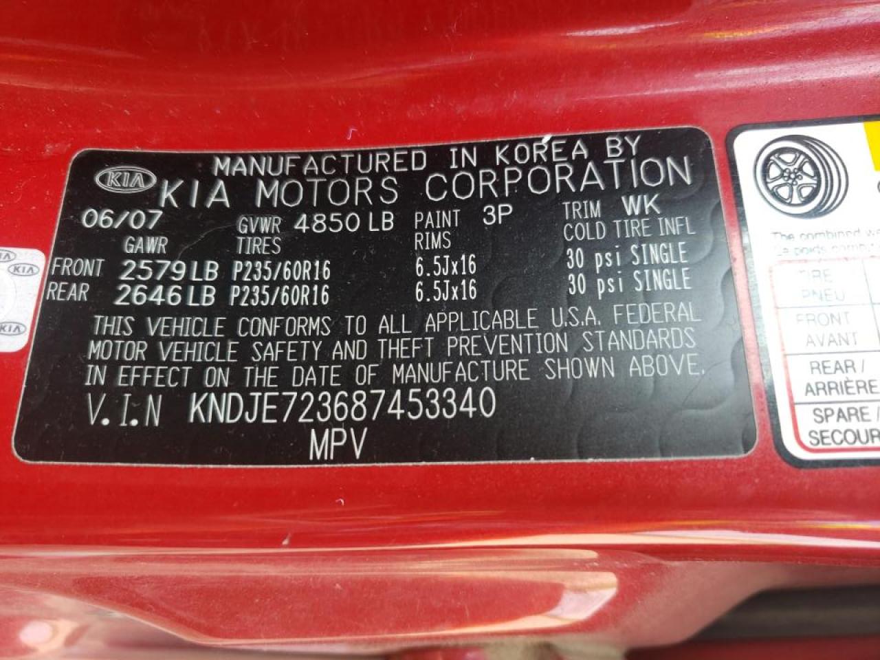 Photo 10 from auction – 2008 KIA SPORTAGE E with VIN KNDJE723687453340