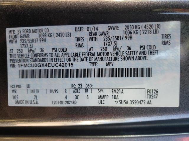 Photo 10 from auction – 2014 FORD ESCAPE SE with VIN 1FMCU0GX4EUC42015