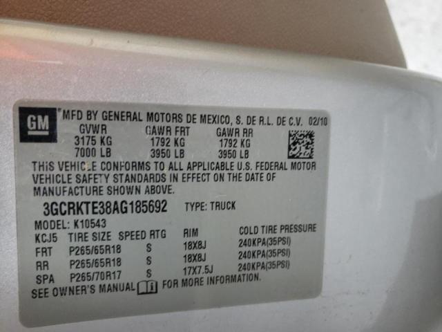 Photo 10 from auction – 2010 CHEVROLET SILVERADO with VIN 3GCRKTE38AG185692