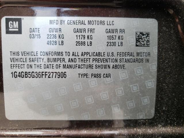 Foto 10 de la subasta – 2015 BUICK LACROSSE con VIN 1G4GB5G36FF277906