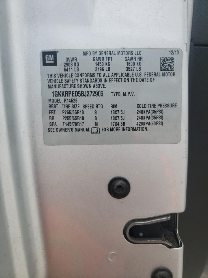 Photo 10 from auction – 2011 GMC ACADIA SLE with VIN 1GKKRPED5BJ272905