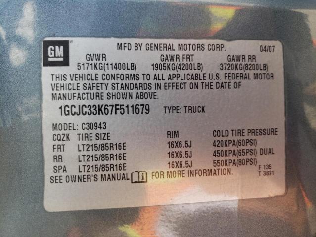 Photo 10 from auction – 2007 CHEVROLET SILVERADO with VIN 1GCJC33K67F511679