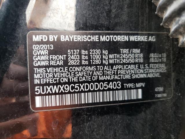 Photo 10 from auction – 2013 BMW X3 XDRIVE2 with VIN 5UXWX9C5XD0D05403