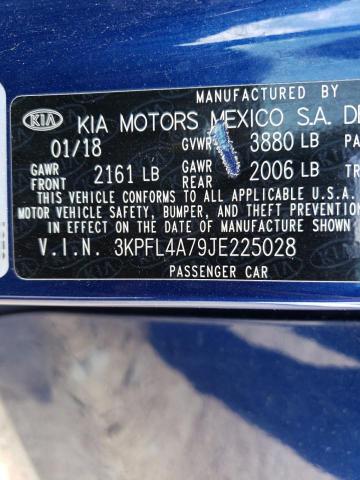 KIA FORTE LX 2018 with VIN 3KPFL4A79JE225028 - Photo from auction