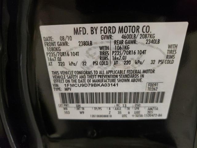 Photo 10 from auction – 2011 FORD ESCAPE with VIN 1FMCU9D79BKA03141