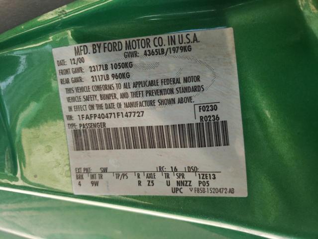 Photo 10 from auction – 2001 FORD MUSTANG with VIN 1FAFP40471F147727