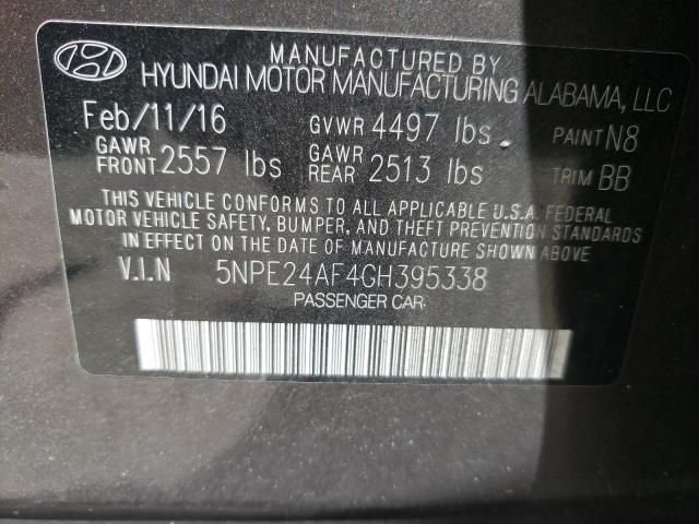 Photo 10 from auction – 2016 HYUNDAI SONATA SE with VIN 5NPE24AF4GH395338
