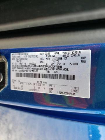 Photo 10 from auction – 2015 FORD F150 SUPER with VIN 1FTEW1CPXFKE70326