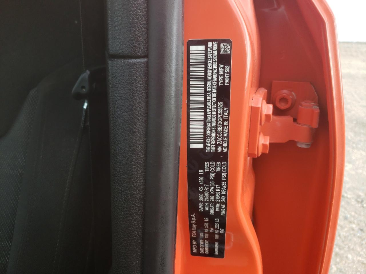 Photo 10 from auction – 2016 JEEP RENEGADE L with VIN ZACCJBBT2GPC55525