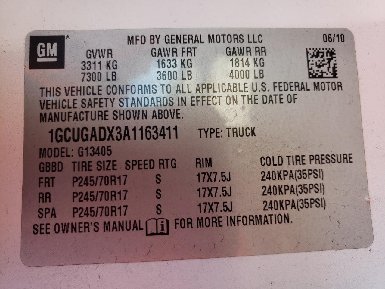 Photo 10 from auction – 2010 CHEVROLET EXPRESS G1 with VIN 1GCUGADX3A1163411