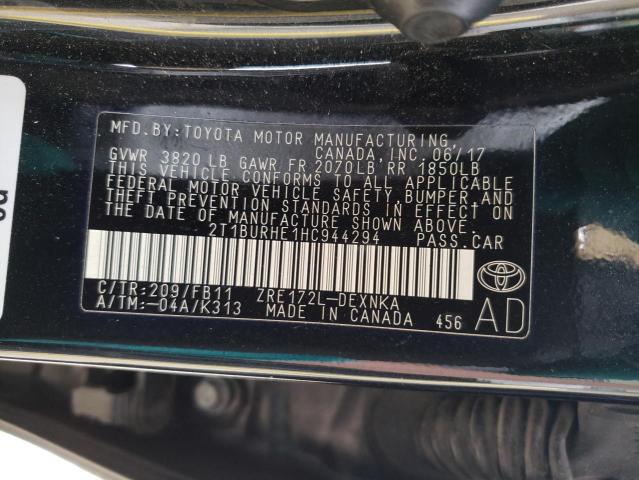 Photo 10 from auction – 2017 TOYOTA COROLLA L with VIN 2T1BURHE1HC944294