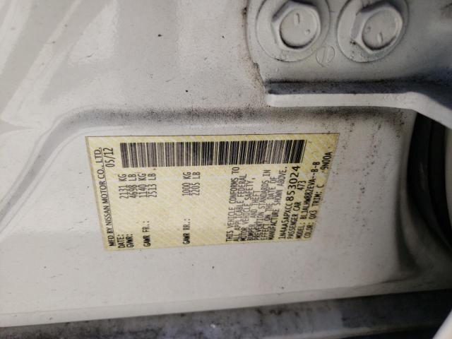 Photo 10 from auction – 2012 NISSAN MAXIMA S with VIN 1N4AA5APXCC853024