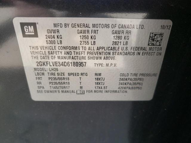 Photo 10 from auction – 2013 GMC TERRAIN SL with VIN 2GKFLVE34D6180957
