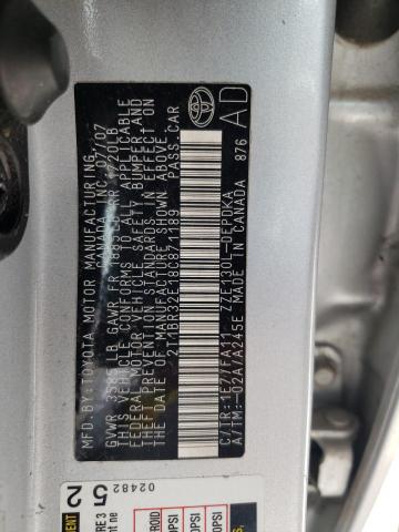 Photo 10 from auction – 2008 TOYOTA COROLLA CE with VIN 2T1BR32E18C871189