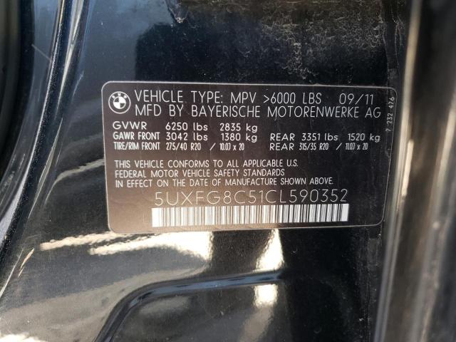 Photo 10 from auction – 2012 BMW X6 XDRIVE5 with VIN 5UXFG8C51CL590352