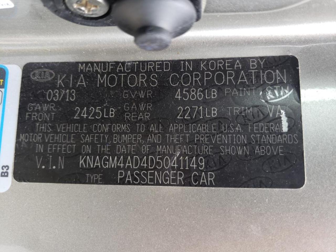صورة رقم 10 من المزاد - 2013 KIA OPTIMA HYB مع VIN KNAGM4AD4D5041149