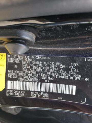 Photo 10 from auction – 2004 TOYOTA HIGHLANDER with VIN JTEEP21A340019454
