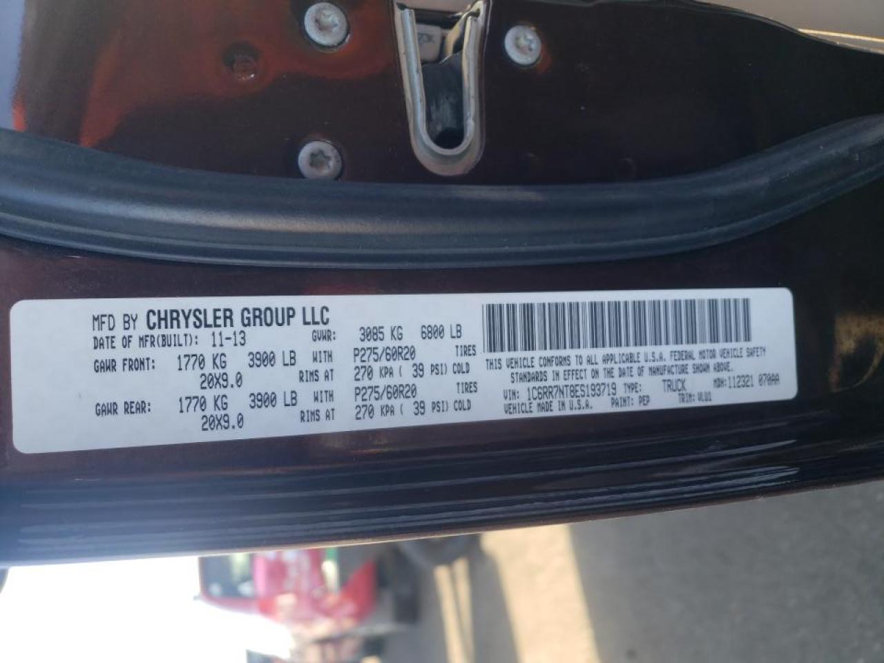 Photo 10 from auction – 2014 RAM 1500 LARAM with VIN 1C6RR7NT8ES193719