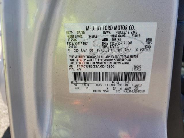 Photo 10 from auction – 2010 FORD ESCAPE LIM with VIN 1FMCU9EG3AKD45956