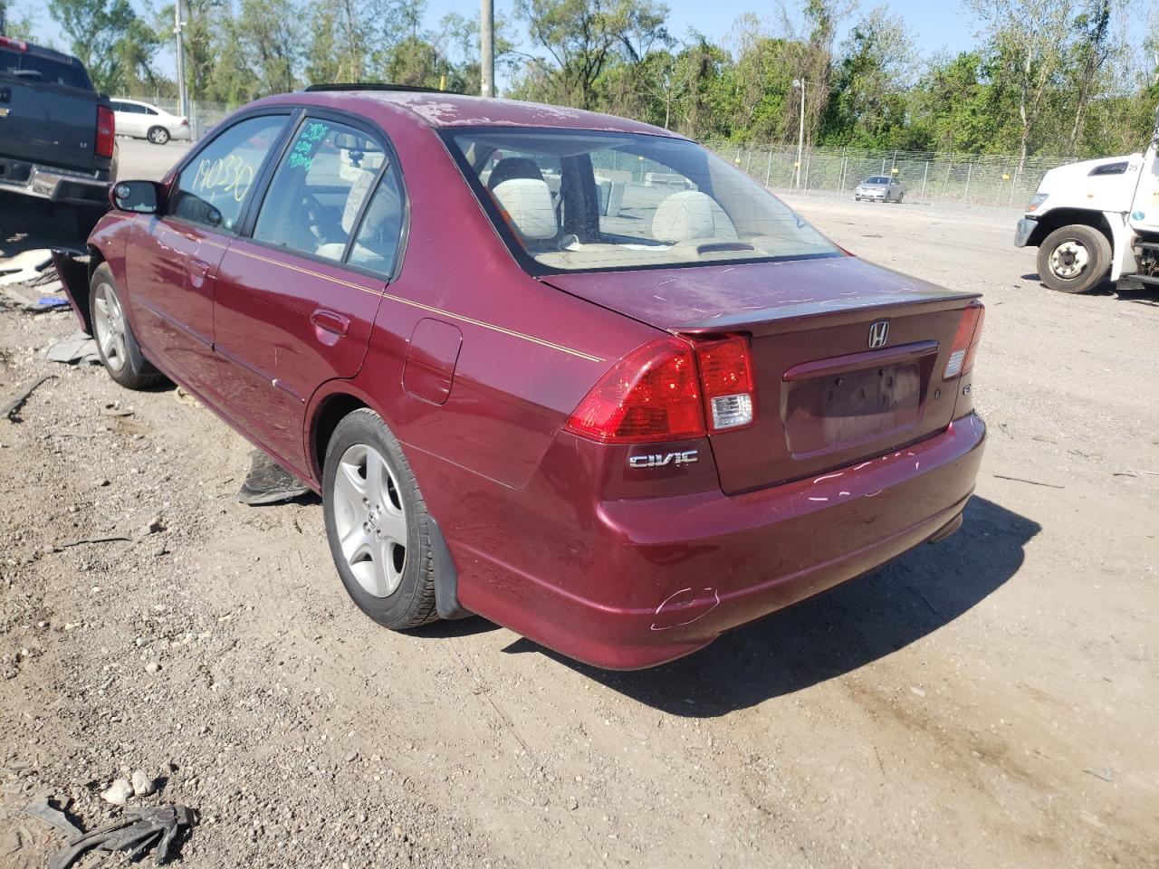 Photo 3 from auction – 2004 HONDA CIVIC EX with VIN 2HGES26864H541307