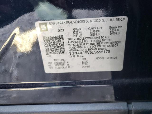 Photo 10 from auction – 2020 CHEVROLET EQUINOX LT with VIN 3GNAXJEV5LS555170