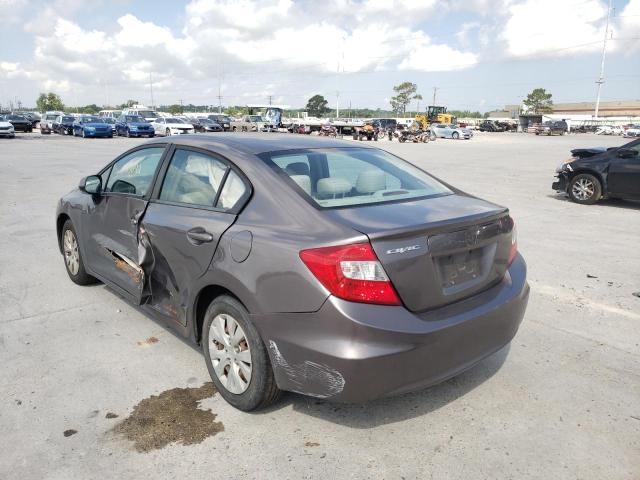 Photo 3 from auction – 2012 HONDA CIVIC LX with VIN 19XFB2F57CE332693
