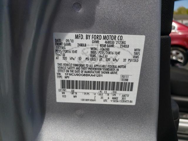 Photo 10 from auction – 2011 FORD ESCAPE XLT with VIN 1FMCU9DG8BKA41251