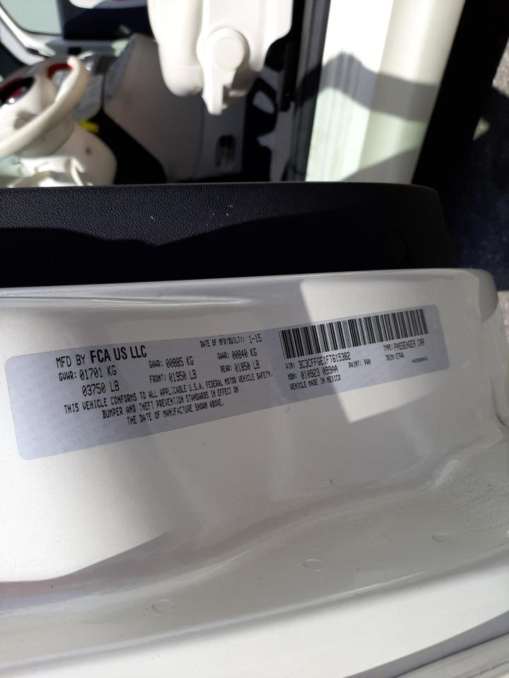 Photo 10 from auction – 2015 FIAT 500 ELECTR with VIN 3C3CFFGE1FT615382