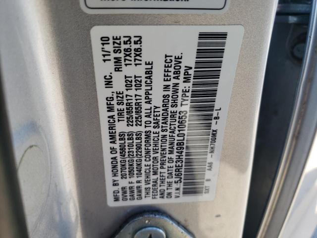 Photo 10 from auction – 2011 HONDA CR-V SE with VIN 5J6RE3H49BL010653
