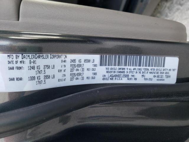 Photo 10 from auction – 2002 JEEP GRAND CHER with VIN 1J4GW48N92C125899
