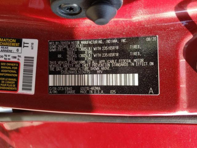 Photo 10 from auction – 2020 TOYOTA HIGHLANDER with VIN 5TDGZRAH3LS024775