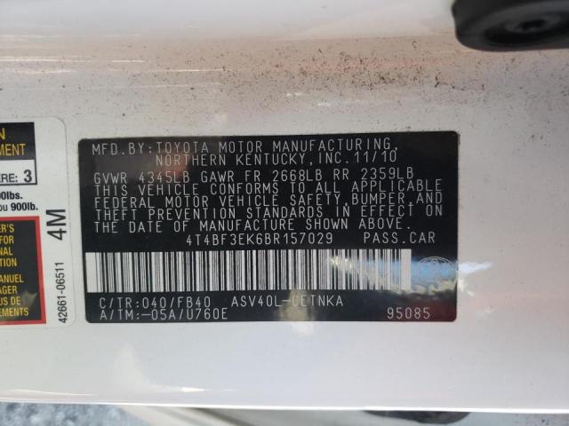 Photo 10 from auction – 2011 TOYOTA CAMRY BASE with VIN 4T4BF3EK6BR157029