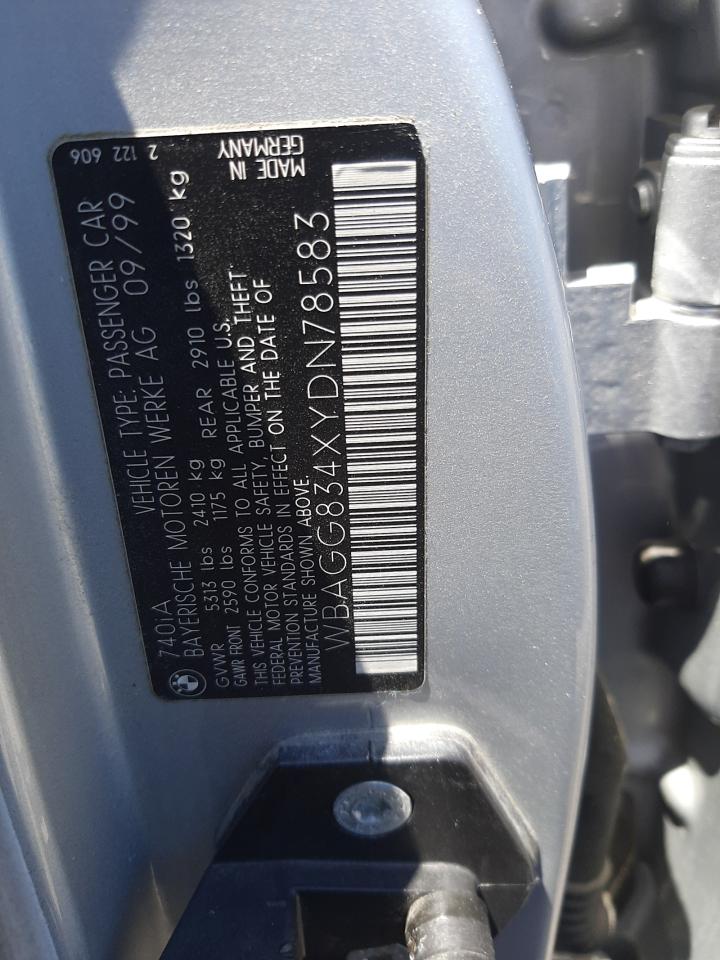 Photo 10 from auction – 2000 BMW 740 I AUTO with VIN WBAGG834XYDN78583